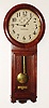 Seth Thomas Clock Co., Thomaston, Conn., "Regulator No. 2" wall clock, 8 day, time only, weight driven movement in a mahogany case with painted metal dial, c1885