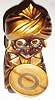 Oswald, Germany, "Sheik" cast composition rotating eye 30 hour novelty timepiece, c1948.