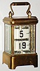 Ansonia Clock Co., New York, NY, "Plato" square 30 hour brass and glass digital clock, c1904