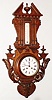French walnut, 8 day, time and strike, hanging cartel clock, c1890