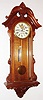 Wm. L. Gilbert Clock Co., Winsted, Conn., "Regulator No. 5" wall clock, 8 day, time only, weight driven movement in a walnut case with private label paper dial for "S.G. BEERS JEWELER", c1885