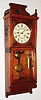 Seth Thomas Clock Co., Thomaston, Conn., "Flora" wall clock, 8 day, time and strike, weight driven movement in a cherry case with painted metal dial and damascene pendulum bob, c1883
