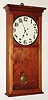 Wall clock, custom made mahogany case fit with 8 day weight driven banjo timepiece movement, 20th century