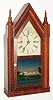 Forestville Manufacturing Co., J.C. Brown, 30 hour, time and strike, fusee movement ripple molding steeple or sharp gothic mantel clock, c1853