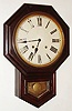 E.N. Welch Mfg. Co., Forestville, Conn., "No. 1 Drop Octagon" wall clock, 8 day, time and strike, spring driven movement in a rosewood case with painted metal dial, c1889