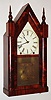 E. and A. Ingraham, Ansonia, Conn., (Late Brewster and Ingrahams), 8 day, time and strike steeple or sharp gothic mantel clock, c1856