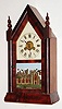 Jerome and Co., 30 hour, time/alarm miniature steeple or sharp gothic mantel clock, c1875