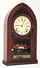 E.N. Welch, late J.C. Brown, Forestville, Conn., 8 day, time and strike ripple molding beehive shelf clock, c1858