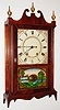 Eli and Samuel Terry, 30 hour, time and strike, wood movement pillar and scroll shelf clock, c1825.