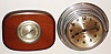 Observer, 8 day, time only, marine clock in nickel plate case, accompanied by Elkro French mahogany barometer, 20th century