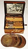 Symphonion German metal disk wood case music box, style 10N with full cross bar, side crank, with 9 disks, [19.5cm], c1900