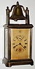 Gilbert Clock Co., Winsted, Conn, " '76 Alarm- Rolling Bell", 30 hour, time and alarm nickel-plate clock, c1898.