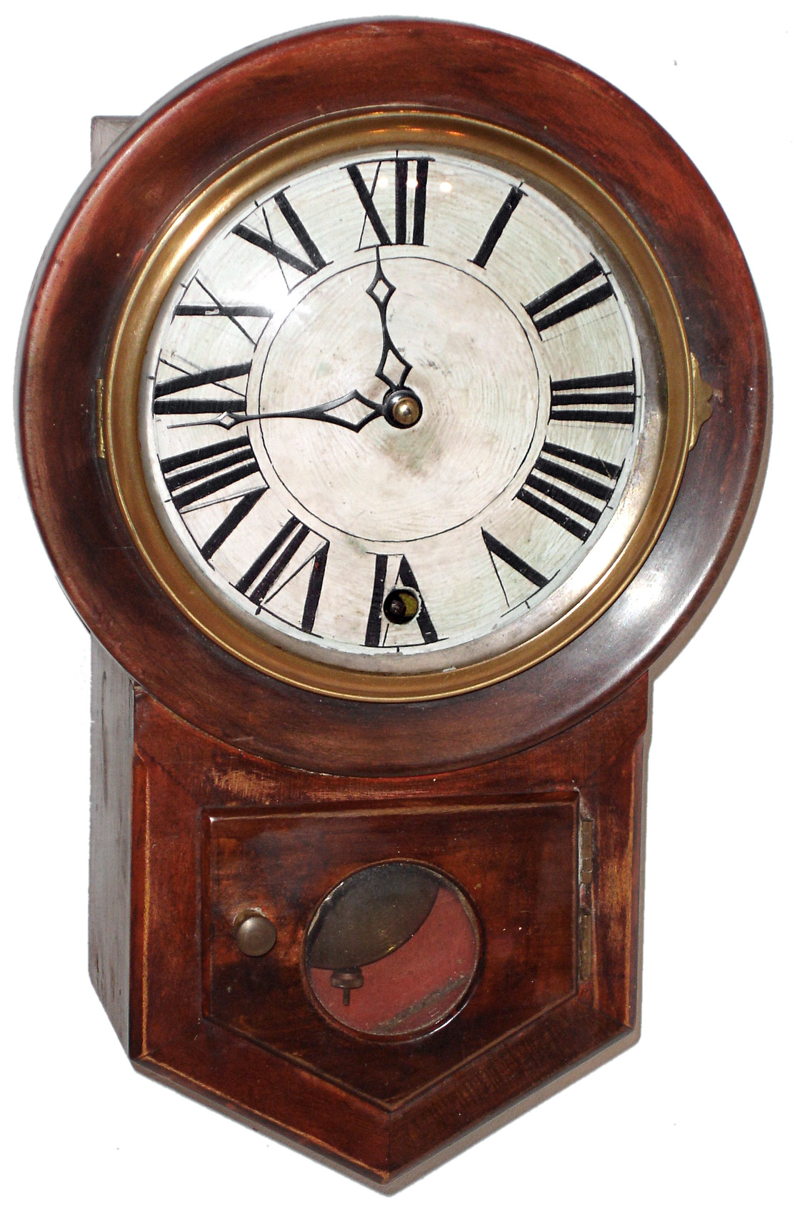 New Haven Clock Co., New Haven, Conn., 8 days, miniature mahogany time-only school clock, the "MANOR", c1929 — Antique Clocks Price Guide