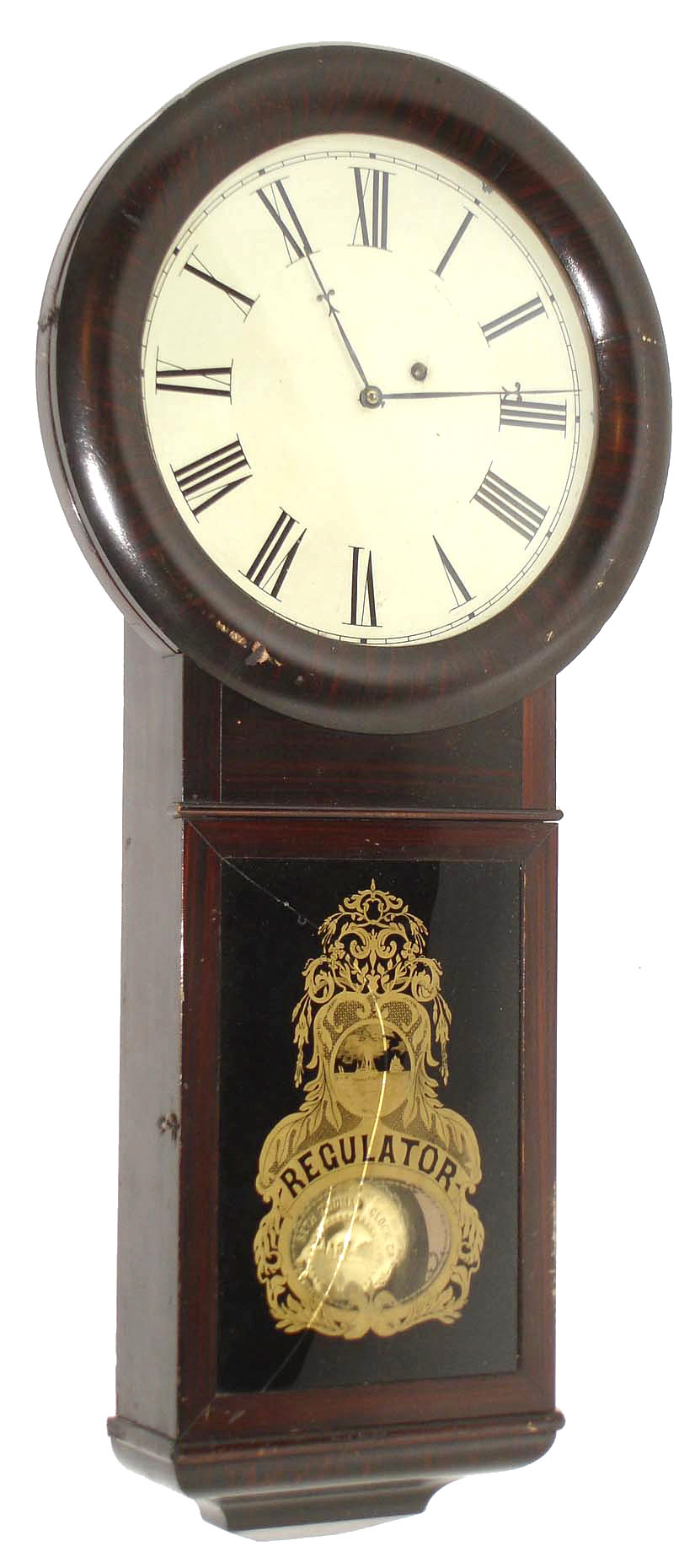 Seth Thomas Clock Co., Plymouth Hollow, Conn., "Regulator No. 1", 8 day, grain painted, wall timepiece, C. 1860 — Antique Clocks Price Guide