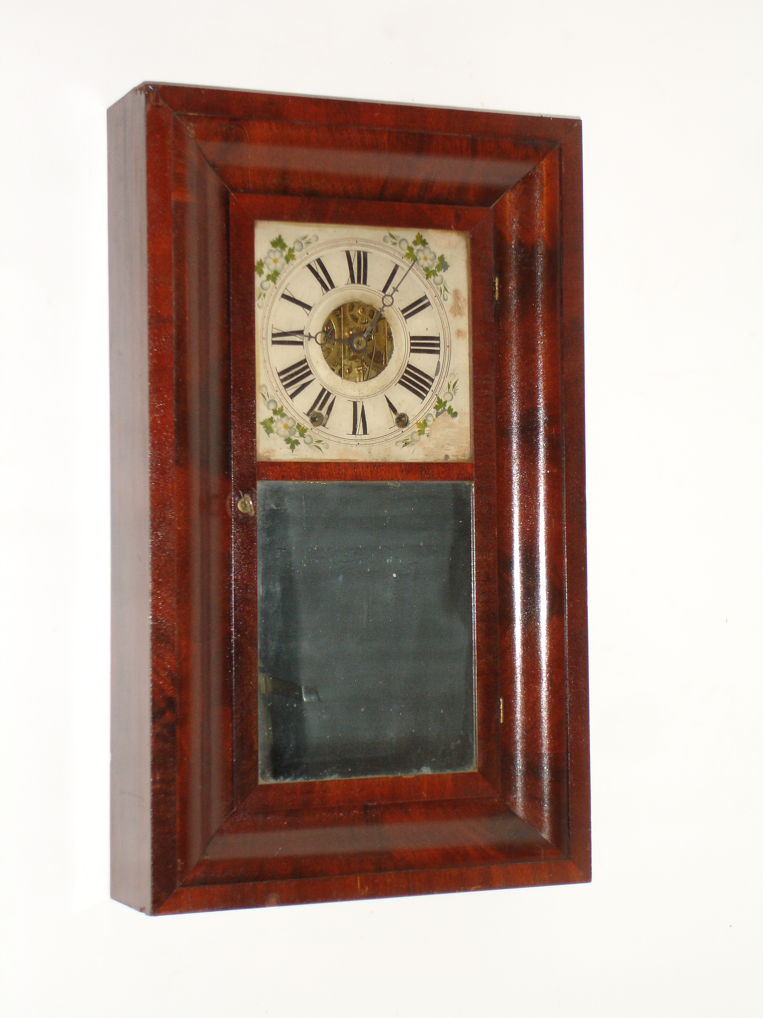 Atkins Porter and Co., Bristol, Conn., 8 day, time and strike, weight brass movement OG shelf clock. — Antique Clocks Price Guide
