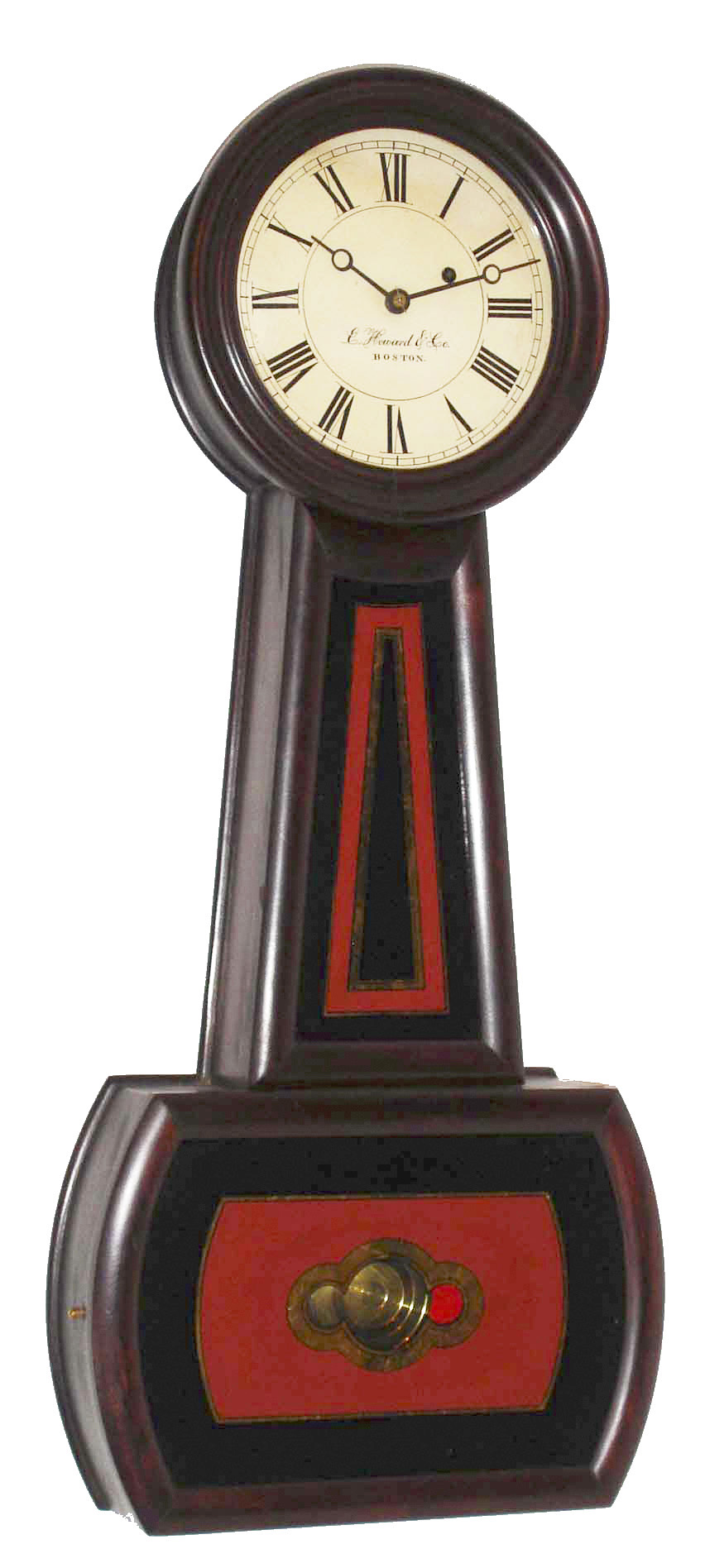 E. Howard & Co., Boston, Mass., "No. 4 Banjo" rosewood grained 8 days, weight driven wall timepiece, c1900 — Antique Clocks Price Guide