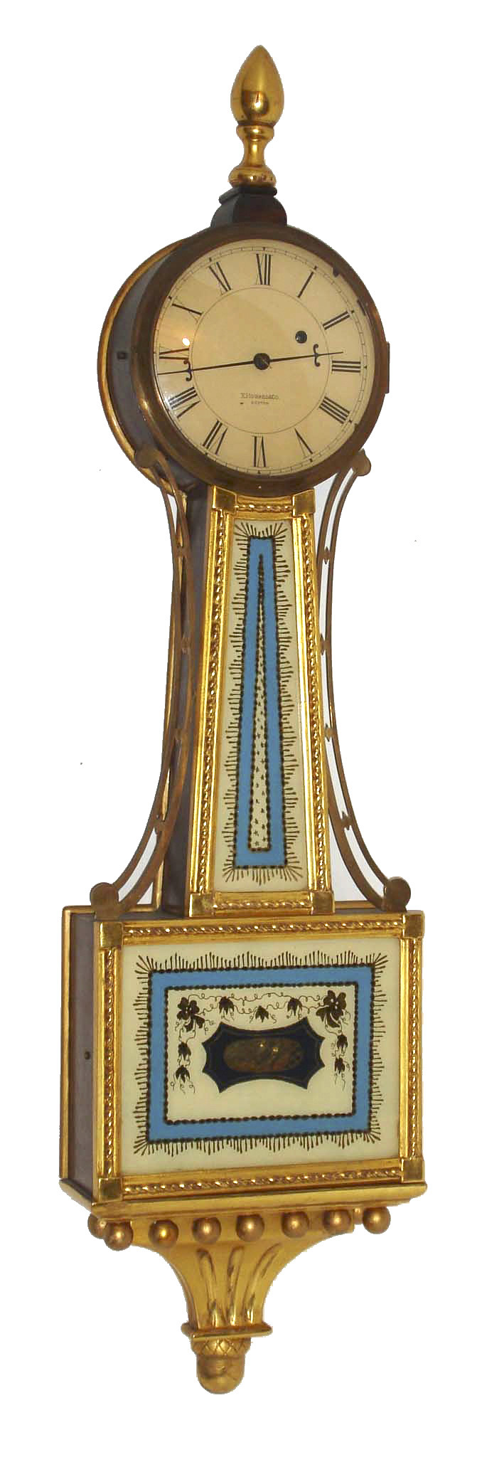 E. Howard & Co., Boston, Mass., 8 days, gilt front presentation patent or banjo timepiece. c1925 — Antique Clocks Price Guide