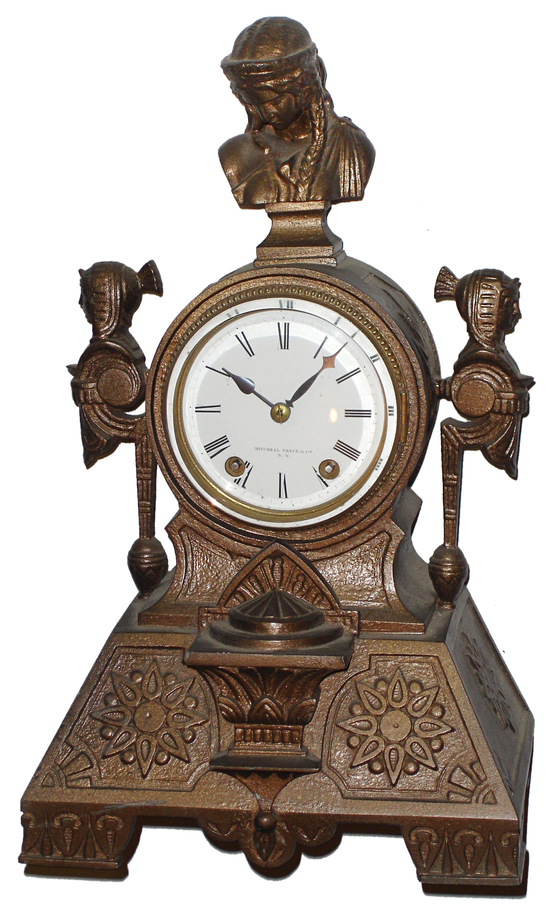 Seth Thomas & Sons, Thomaston, Conn., "No. 8030" cast brass 15 day time and strike, mantel clock, c1874 — Antique Clocks Price Guide