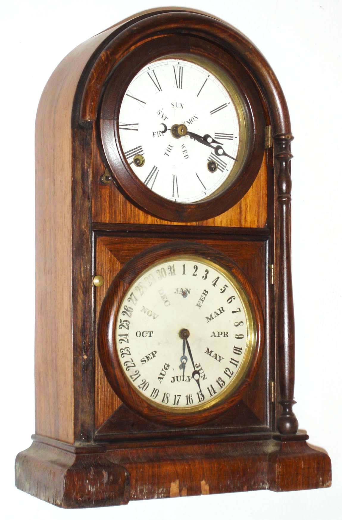 Welch, Spring & Co., Forestville, Conn., "Italian No. 1" rosewood 8 days, time and strike, calendar shelf clock, c1872 — Antique Clocks Price Guide