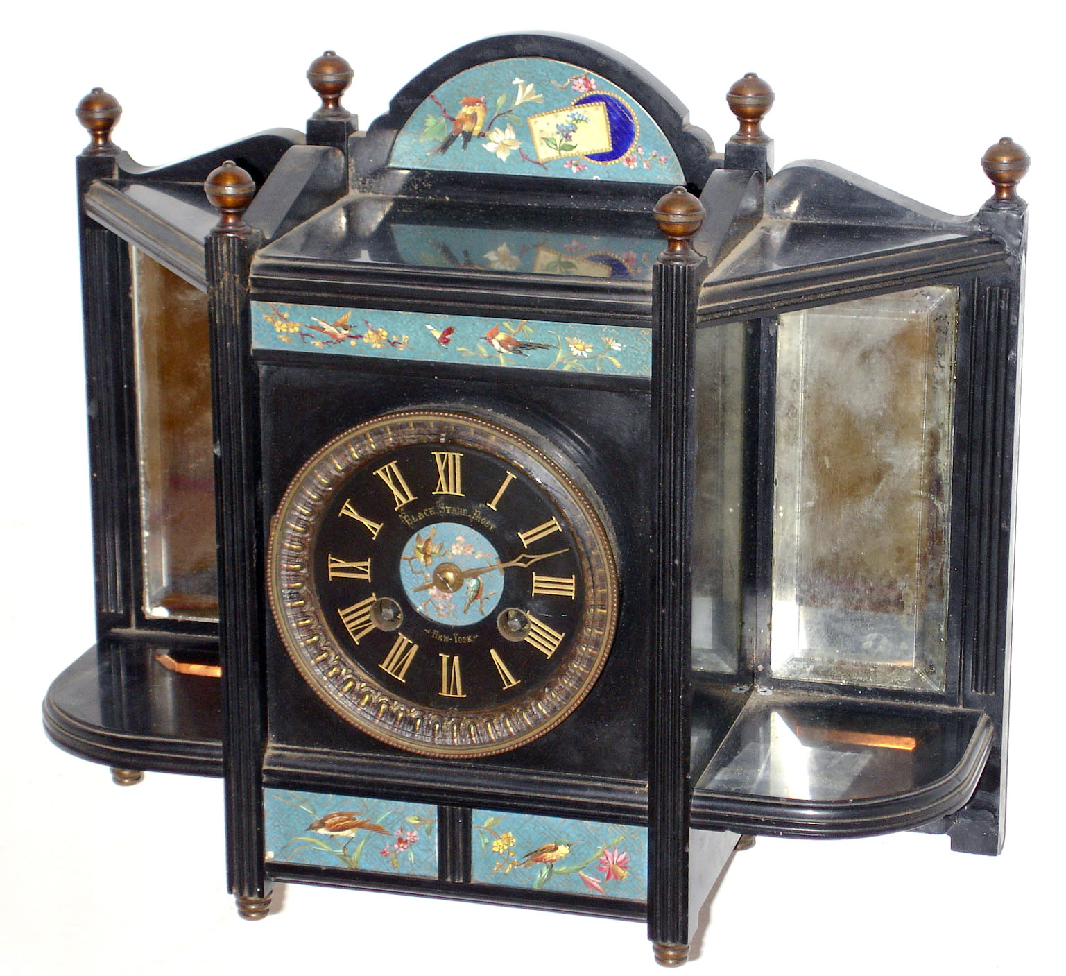 French black marble 8 days, time and strike, mantel clock, dial signed "Black, Starr & Frost, New York", c1890 — Antique Clocks Price Guide