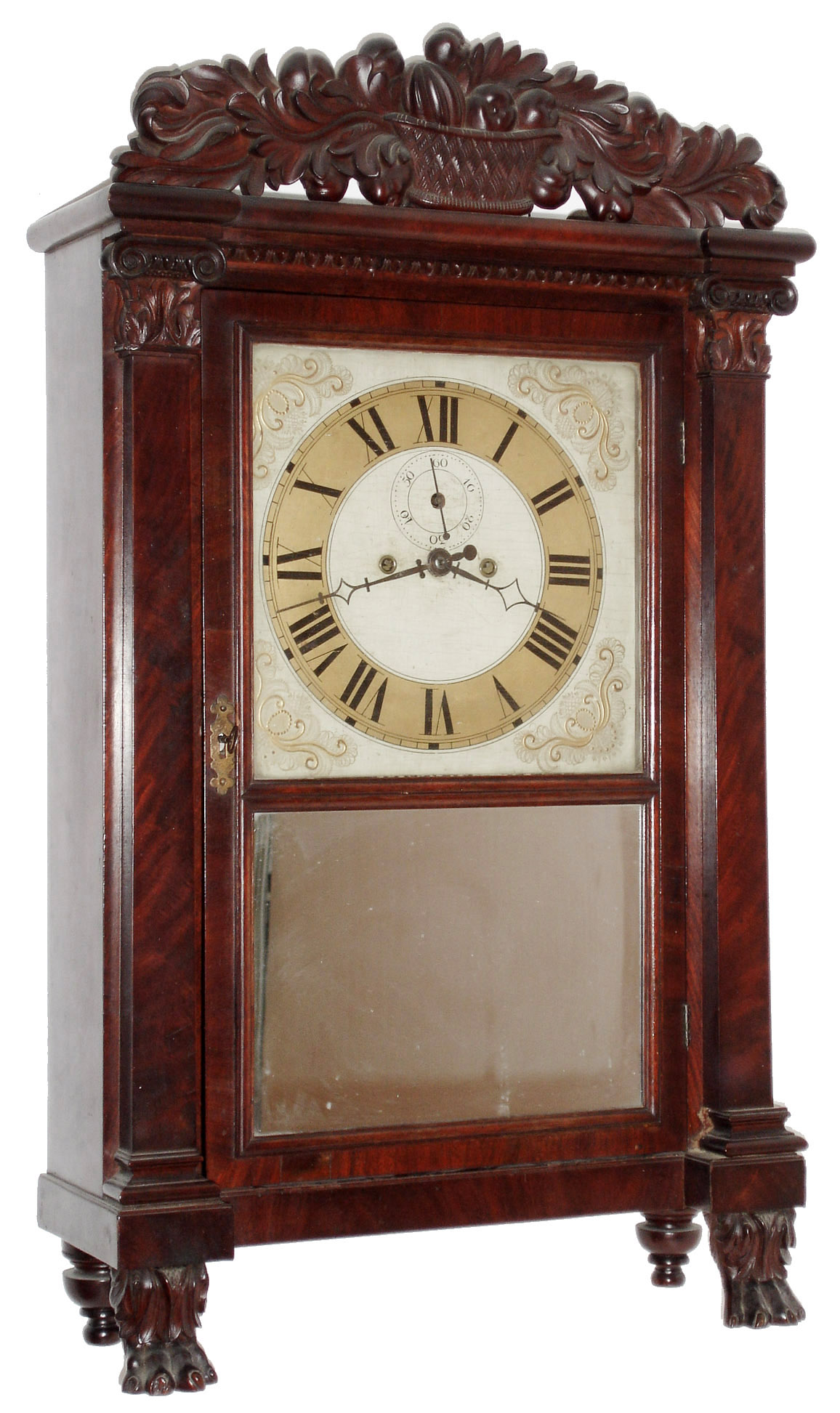 Spencer, Hotchkiss & Co., Salem Bridge, (Naugatuck), Conn., 8 day, time and strike, weight Salem Bridge movement shelf clock. c1830 — Antique Clocks Price Guide