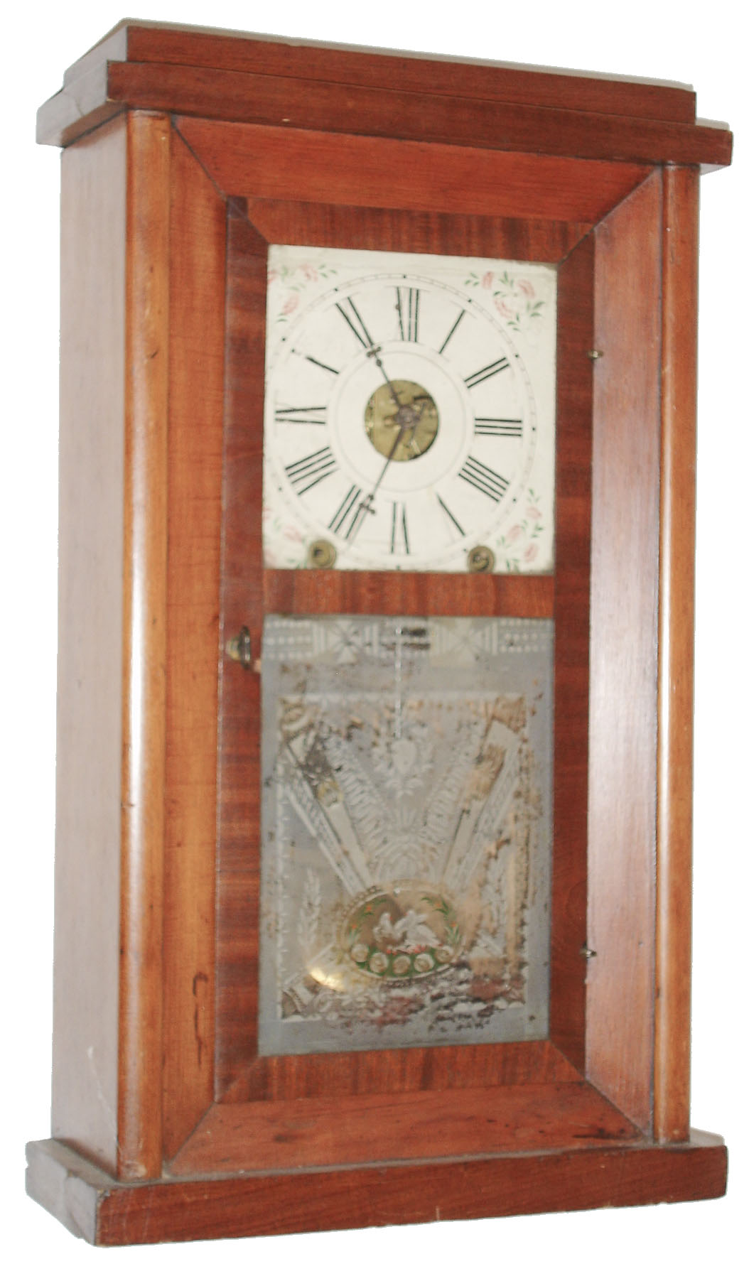 Robinson and Collins, New York, 8 day, time and strike, detached fusee brass movement shelf clock, c1845 — Antique Clocks Price Guide