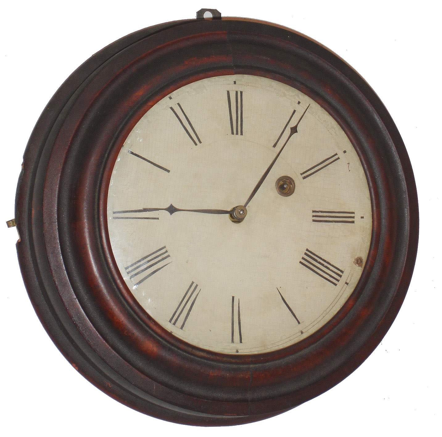 Brewster and Ingrahams, Bristol, Conn., 8 days, gallery timepiece, walnut bezel, c1850 — Antique Clocks Price Guide