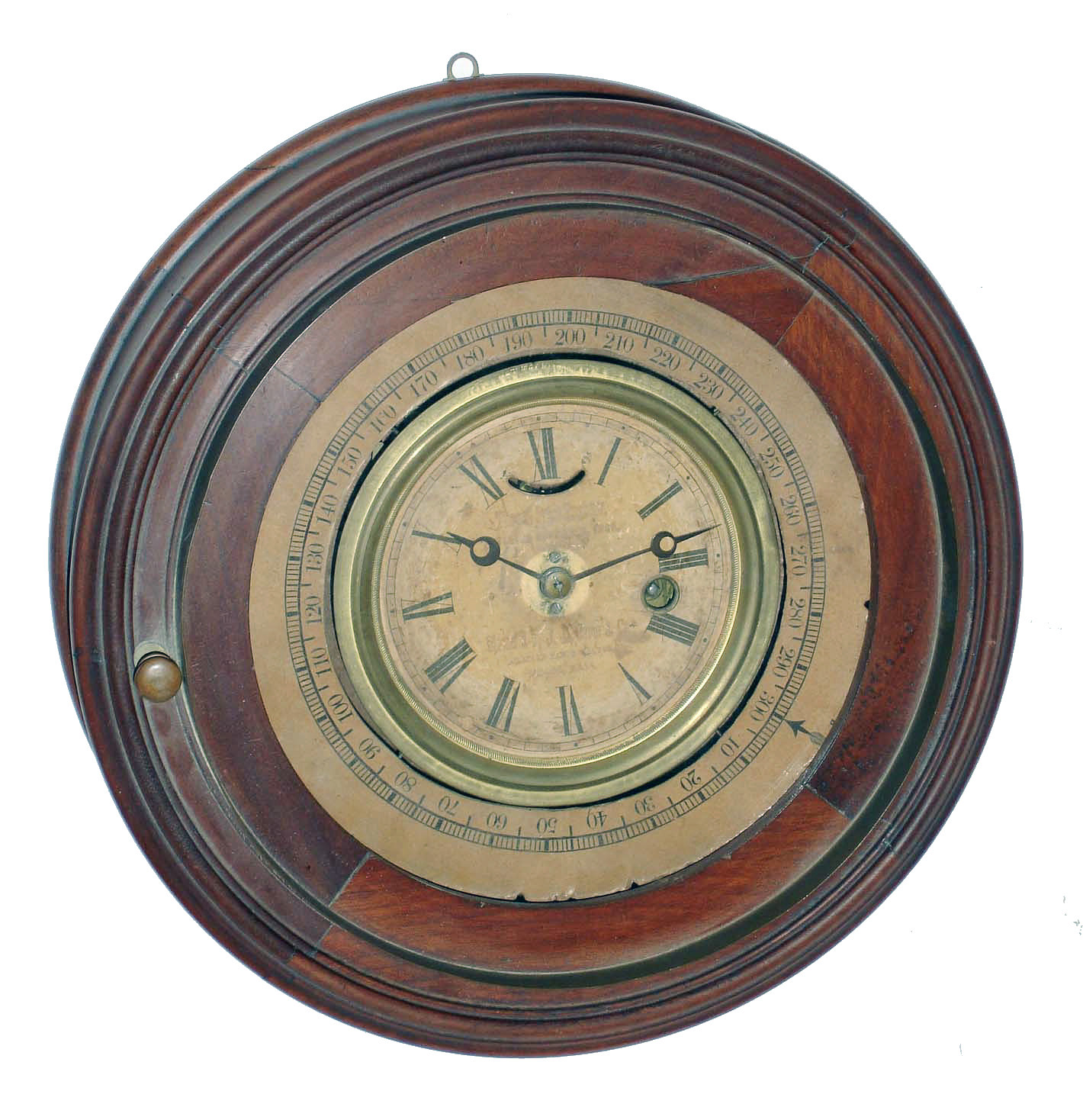 Billiards Clock, "Time & Price Register, Mfg. by J.E. Game & Co., Billiard Table Maker, Boston, Mass.", walnut 8 days, time only, movement by L. Hubbell, Pat. 1865 — Antique Clocks Price Guide