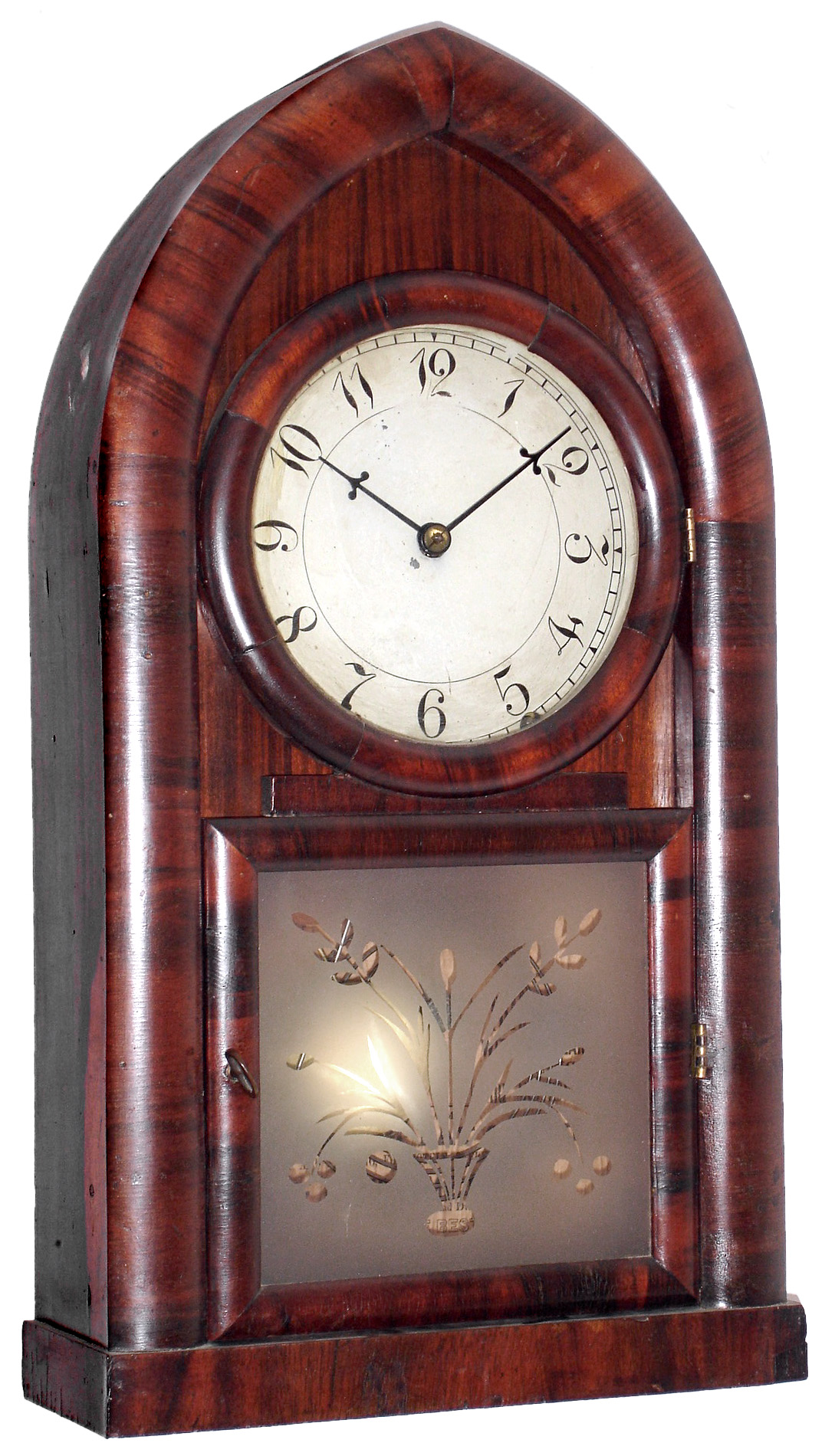 Chauncey Jerome, New Haven, Conn., 8 day, time and strike, rosewood round gothic or beehive shelf clock. c1850 — Antique Clocks Price Guide