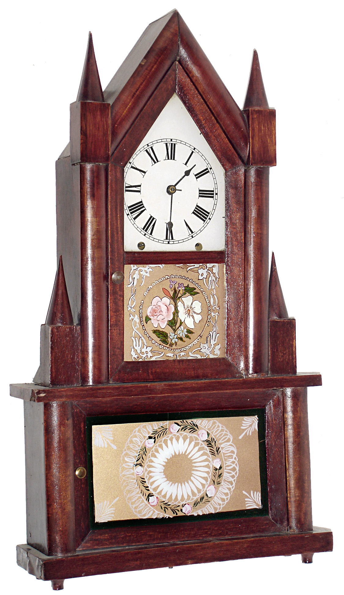 Mixed lot of a double steeple with a wagon spring movement, c1850 — Antique Clocks Price Guide