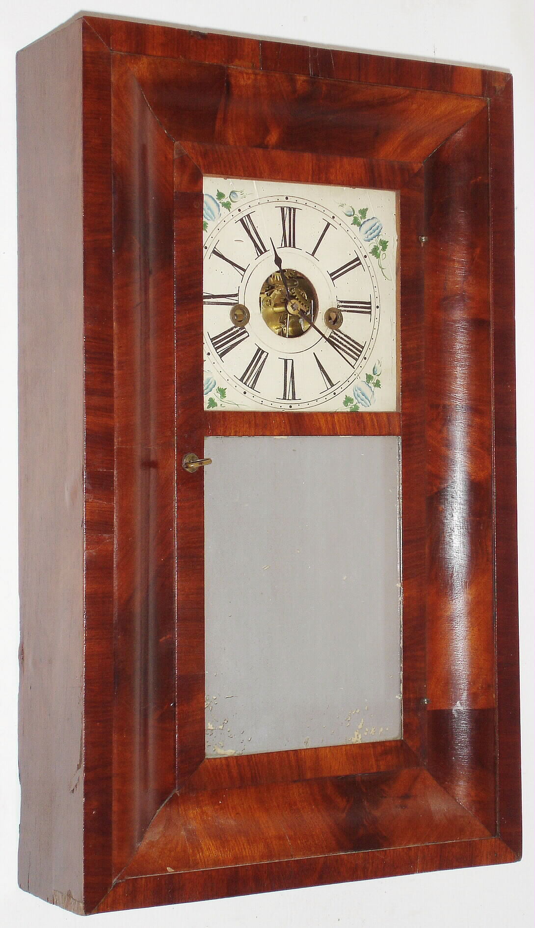 Pond & Barnes, Boston, Mass., 30 hour, time and strike, weight driven miniature OG shelf clock, c1852.  Henry Terry supplied this clock to Pond and Barnes, but was most likely made by Silas B. Terry who supplied clocks to Henry that he sold under his label. — Antique Clocks Price Guide