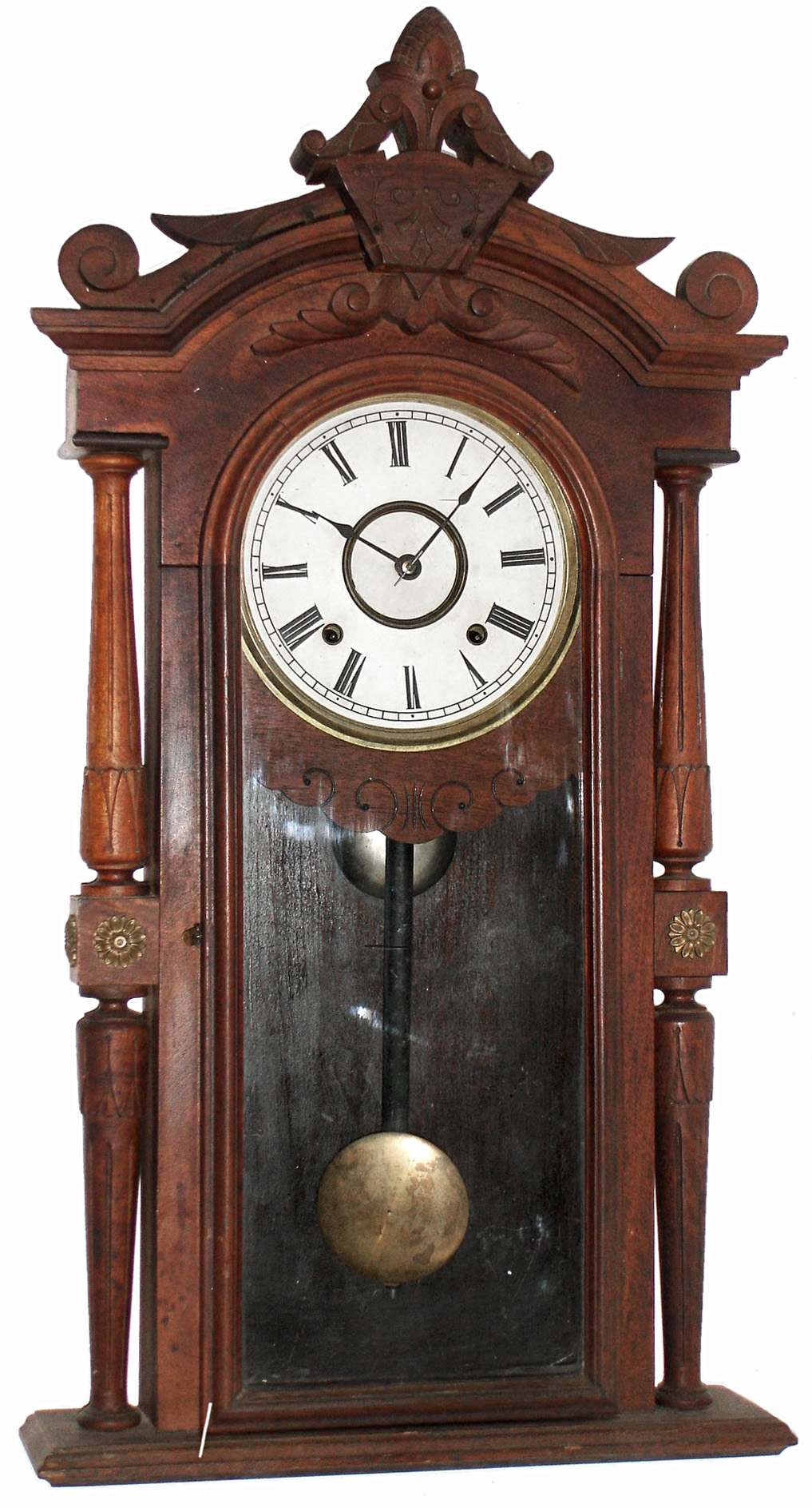 Mixed lot: F. Kroeber, New York, "Regulator No. 30" incomplete walnut case with E. N. Welch 8 days, time and strike, spring driven movement, c1881 — Antique Clocks Price Guide