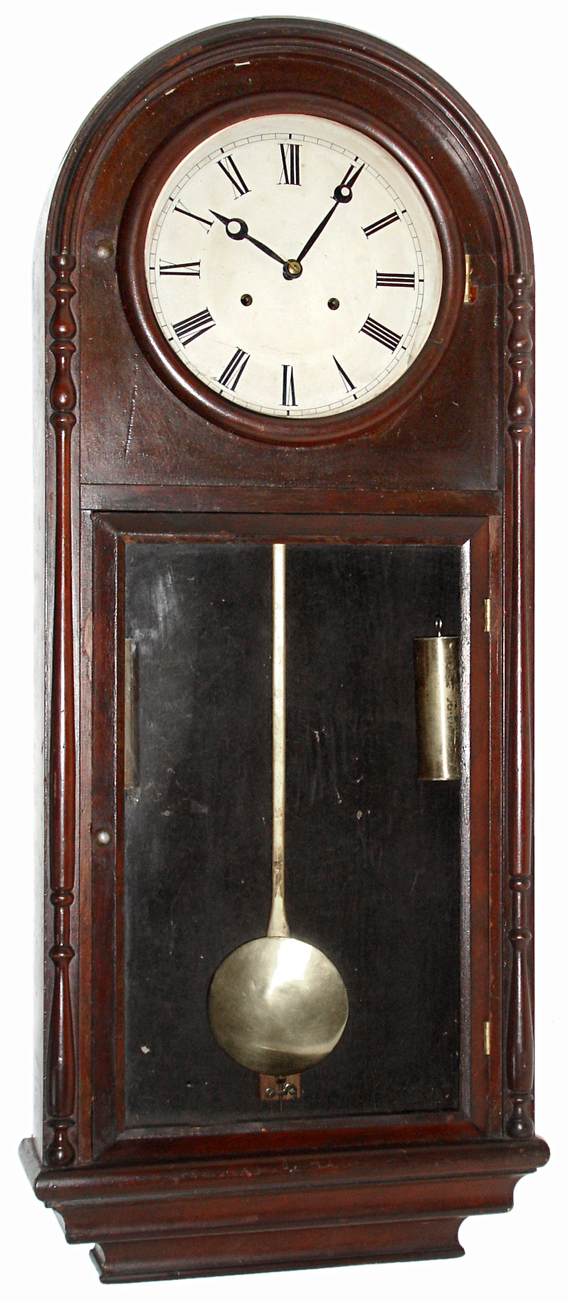 Welch, Spring & Co., Bristol, Conn., rosewood  2 weight time time only, wall clock, case design by Solomon Spring, c1860 — Antique Clocks Price Guide
