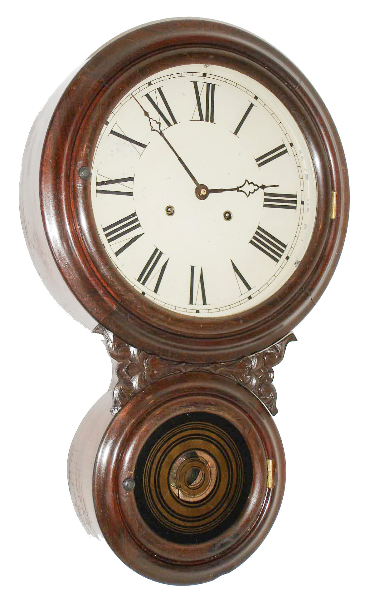 Daniel Pratt & Sons, Reading, Mass., "Alexis No. 1", 8 day, rosewood veneered wall timepiece. c1872. — Antique Clocks Price Guide