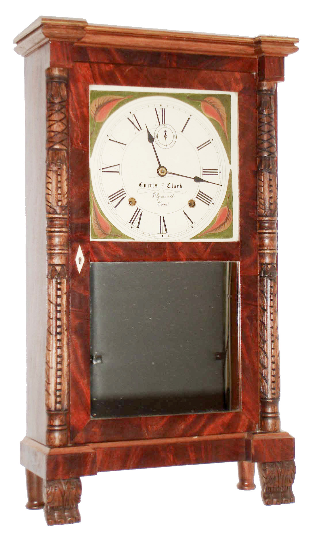 Unknown maker of a reproduction Curtiss & Clarke Platt type case with an 8 day, time and strike, spring brass movement. — Antique Clocks Price Guide