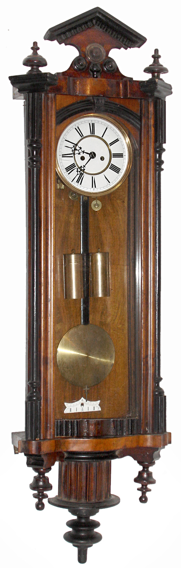Vienna Regulator, Germany, walnut 8 days, time and strike, 2 weight wall clock, c1890 — Antique Clocks Price Guide