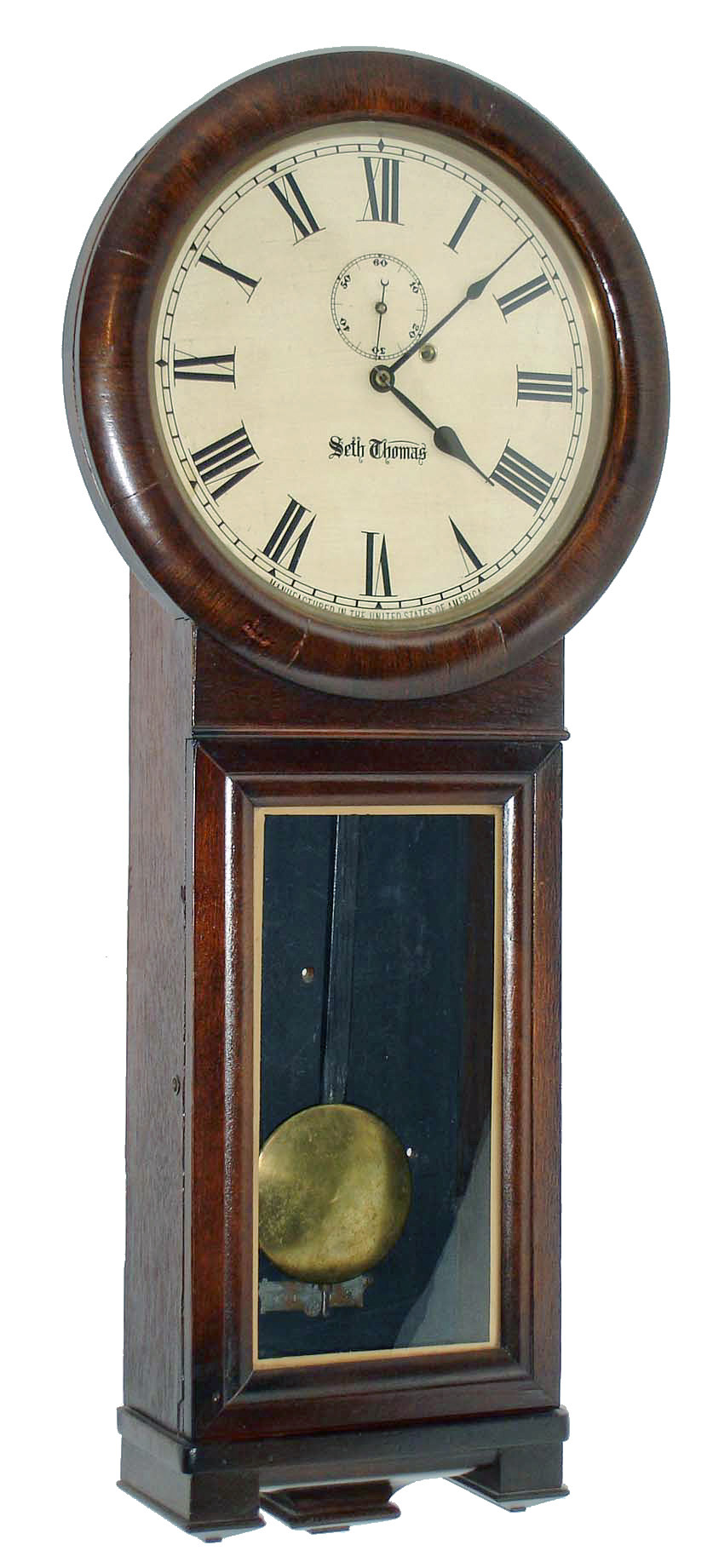Seth Thomas Clock Co., Thomaston, Conn., "Regulator No. 2", 8 days, weight wall timepiece. c1890 — Antique Clocks Price Guide