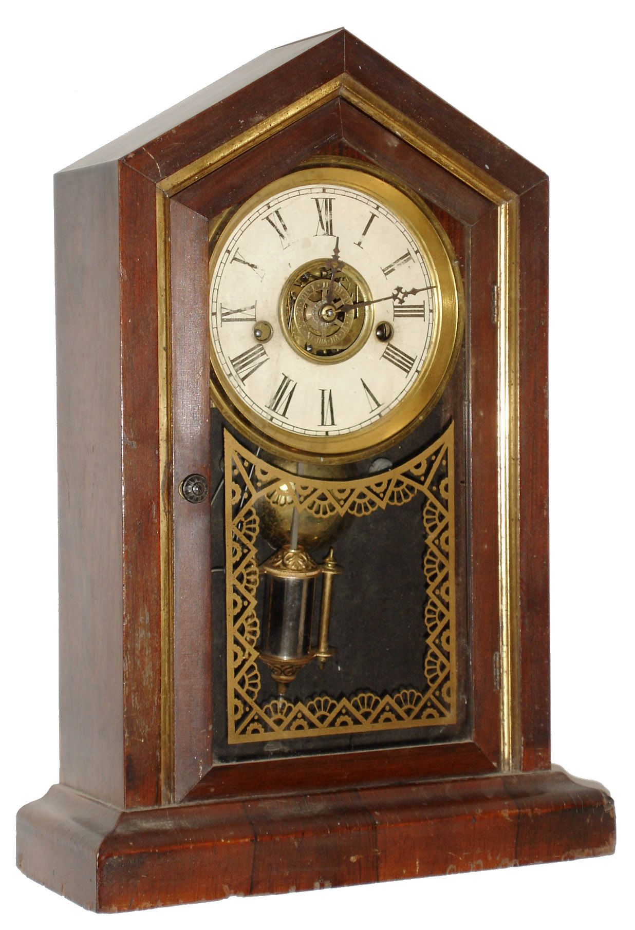 Waterbury Clock Co., Waterbury, Conn., "Florence V.P." rosewood 30 hours, time, strike and alarm mantel clock, c1881 — Antique Clocks Price Guide