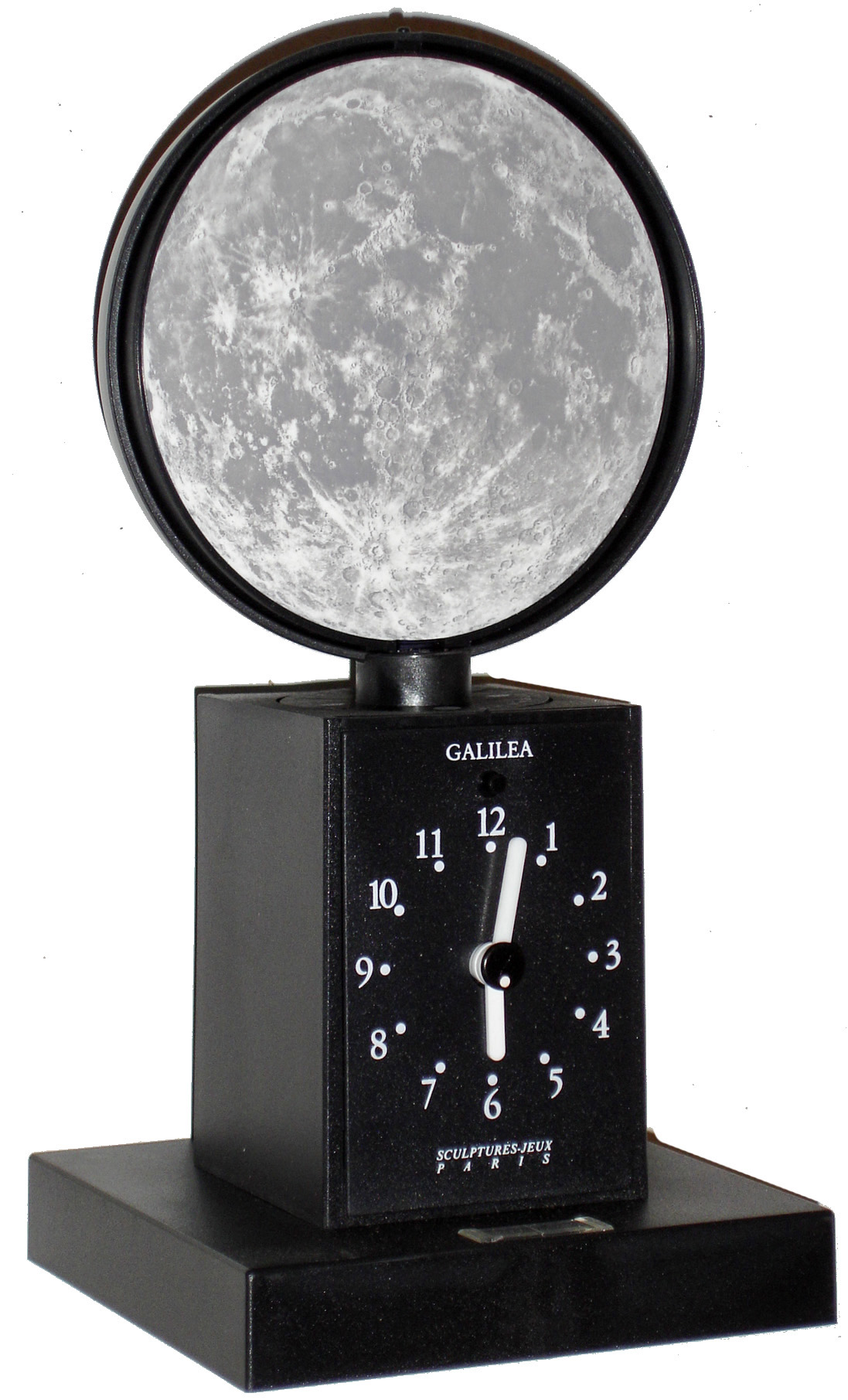 Galilea, French quartz movement desk clock with calendar and moon phase, in original box with manual, c1990 — Antique Clocks Price Guide