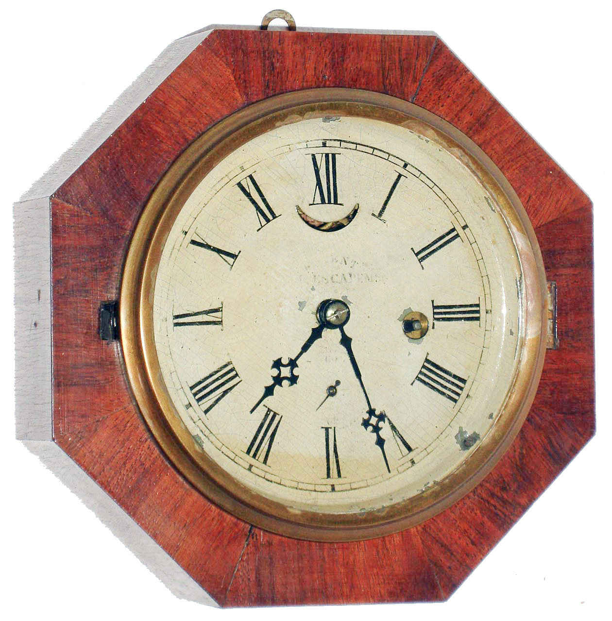 E. N. Welch Mfg. Co., Forestville, Conn., 30 hour, lever marine movement octagon wall timepiece. c1860 — Antique Clocks Price Guide
