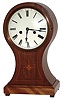 German  balloon-case 8 days, time and strike, inlaid mahogany mantel clock, c1900