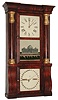 Seth Thomas Clock Co., Plymouth Hollow, Conn., "Gilt Cap Column Calendar", 8 day, time and time, weight rosewood veneered column and cornice calendar shelf clock, c1865