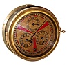Marine clock, foreign-made modern but old style brass case 8 days, multi-dial hanging timepiece, c2000