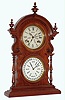 Welch, Spring & Co., Forestville, Conn., "Wagner, B.W. Mantel", 8 days, time and strike, double dial calendar clock in walnut. c1878