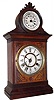 Jerome & Co., (New Haven Clock Co.) New Haven, Conn., "Cabinet No. 4" mantel calendar clock, 8 day, time and strike, perpetual calendar, spring driven movement in a mahogany case with a painted zinc dial, c1885