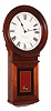 E. Howard & Co., Boston, Mass., "No. 70 Reissue", 8 days, 12 inch dial weight wall timepiece in walnut. Serial No. 24. 1982.