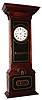 Regulator floor standing, 8 days, time only, weight driven Swiss movement with mercury pendulum, pinwheel escapement and center sweep seconds in a custom wooden case with reverse painted trunk door and base glasses and white enamel dial, c1880