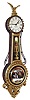 Elmer O. Stennes, Weymouth, Mass., "Girandole" wall clock, 8 days, time only, weight driven movement in a gold leafed mahogany case with painted metal dial and convex reverse painted throat and lower tablets, dated 1961, serial #3