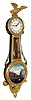 Ted Burleigh, Winchester, Mass., "Girandole" wall clock, 8 day, time only, weight driven movement in gold leafed mahogany case with reverse painted convex throat and lower tablets and painted metal dial, dated 1976, serial #7