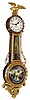 Foster Campos, Pembroke, Mass., "Girandole" wall clock, 8 days, time only, weight driven movement in a gold leafed mahogany case with painted metal dial and convex reverse painted throat and lower tablets, dated 2000, serial #3